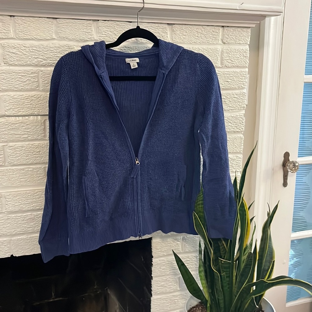 L. L. Bean zip up blue sweater